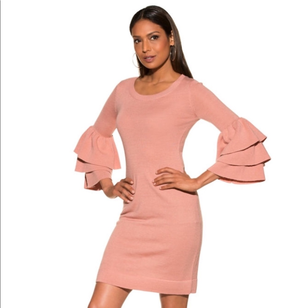 Boston Proper Ruffle Sleeve Sweater Dress Size S